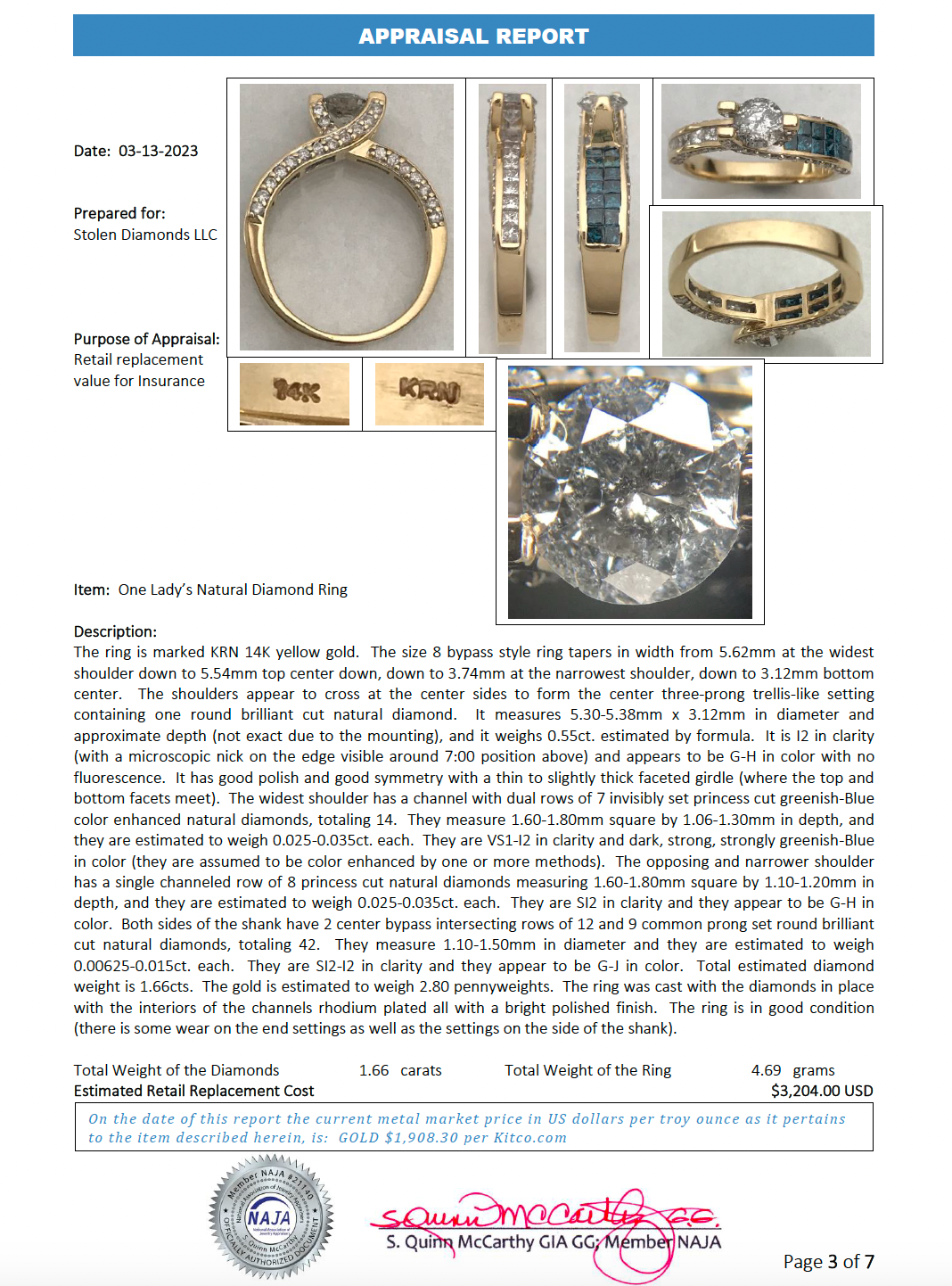 14K 1.66 CTW Diamond Ring