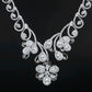 Platinum 23.82 CTW Lab Grown Diamond Floral and Scrollwork Necklace