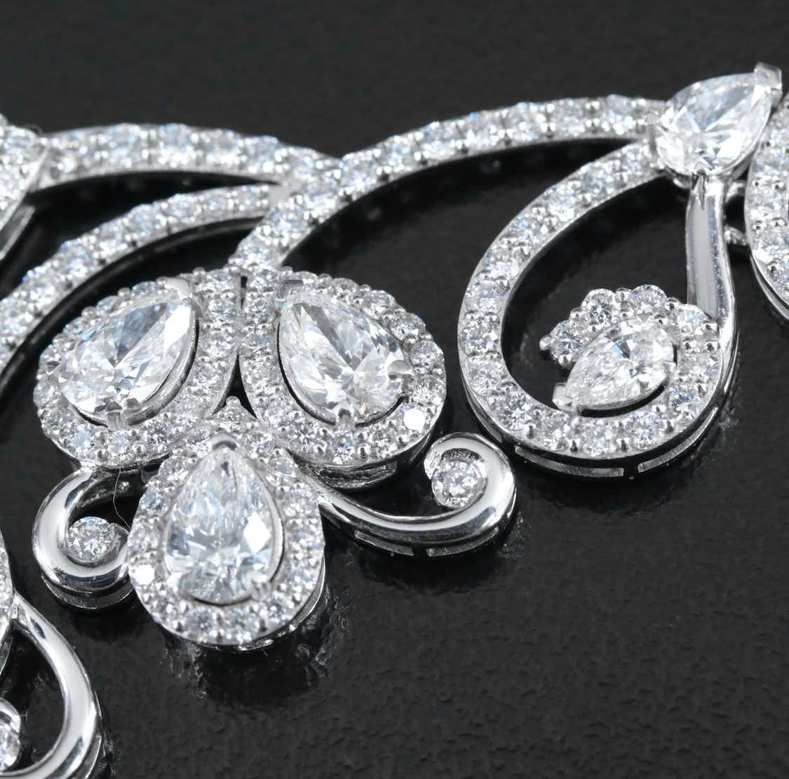 Platinum 23.82 CTW Lab Grown Diamond Floral and Scrollwork Necklace