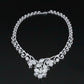 Platinum 23.82 CTW Lab Grown Diamond Floral and Scrollwork Necklace