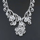 Platinum 23.82 CTW Lab Grown Diamond Floral and Scrollwork Necklace