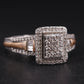 Sterling Diamond Ring with Rose Gold Accents