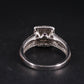 Sterling Diamond Ring with Rose Gold Accents