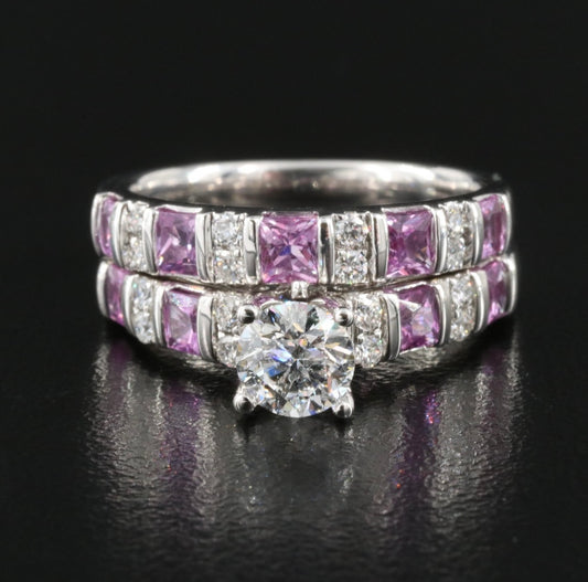 14K Diamond and Sapphire Ring Set
