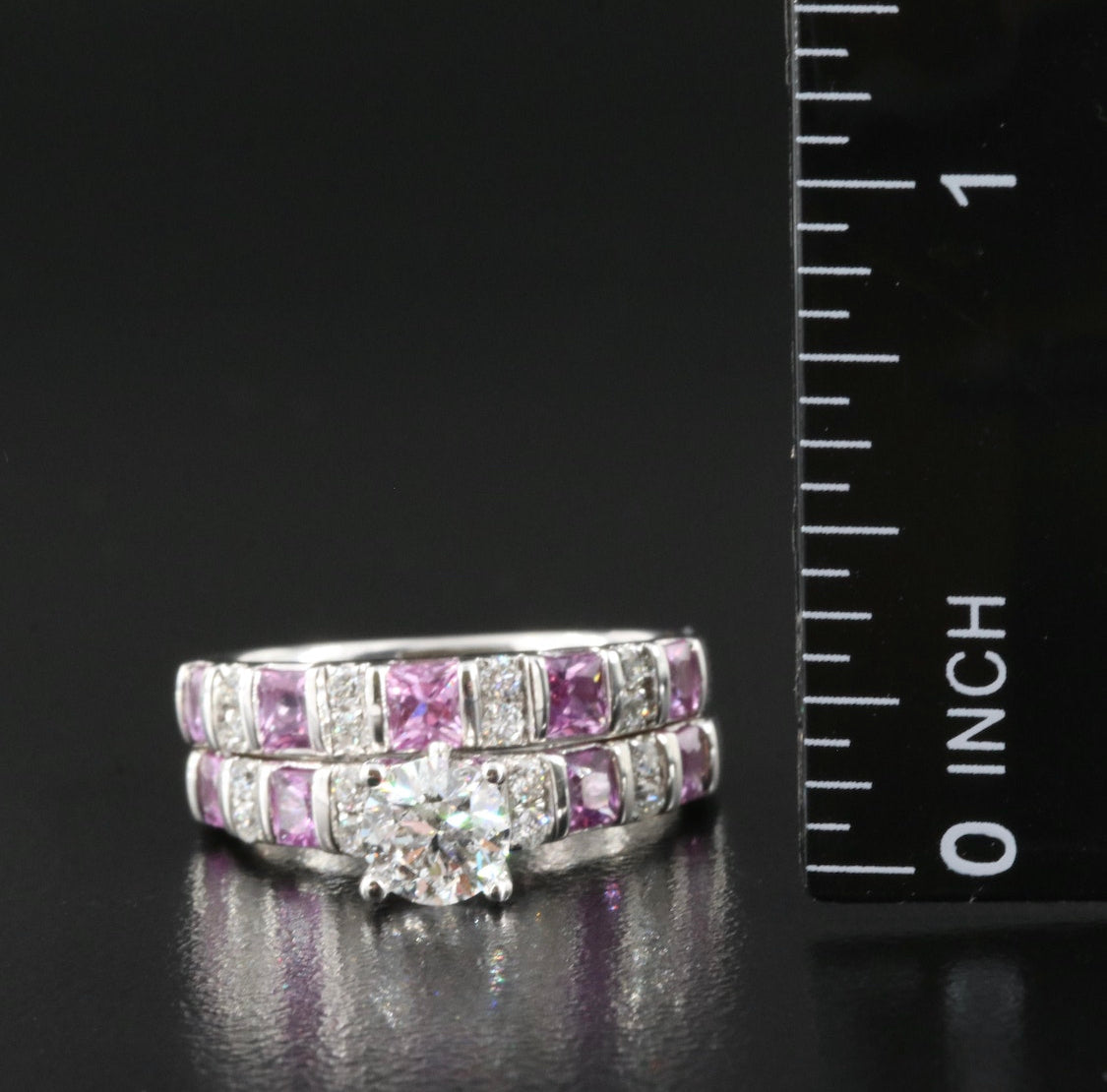 14K Diamond and Sapphire Ring Set