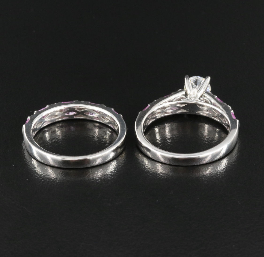 14K Diamond and Sapphire Ring Set