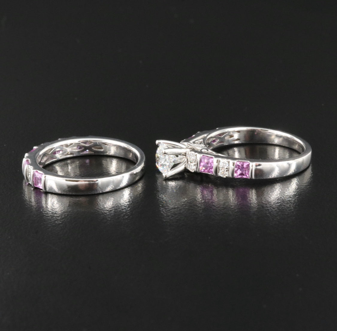 14K Diamond and Sapphire Ring Set