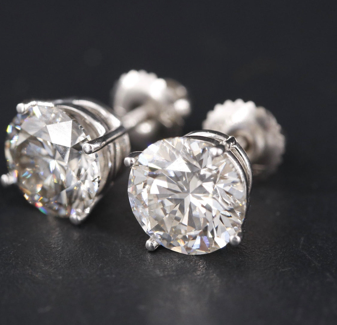 14K 3.96 CTW Lab Grown Diamond Stud Earrings w/Appraisal