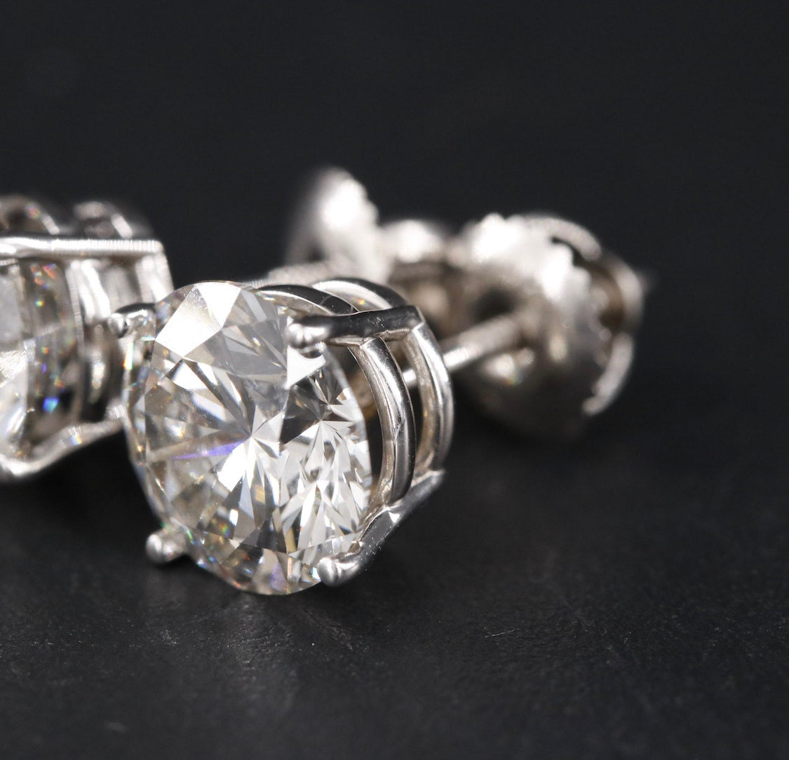 14K 3.96 CTW Lab Grown Diamond Stud Earrings w/Appraisal