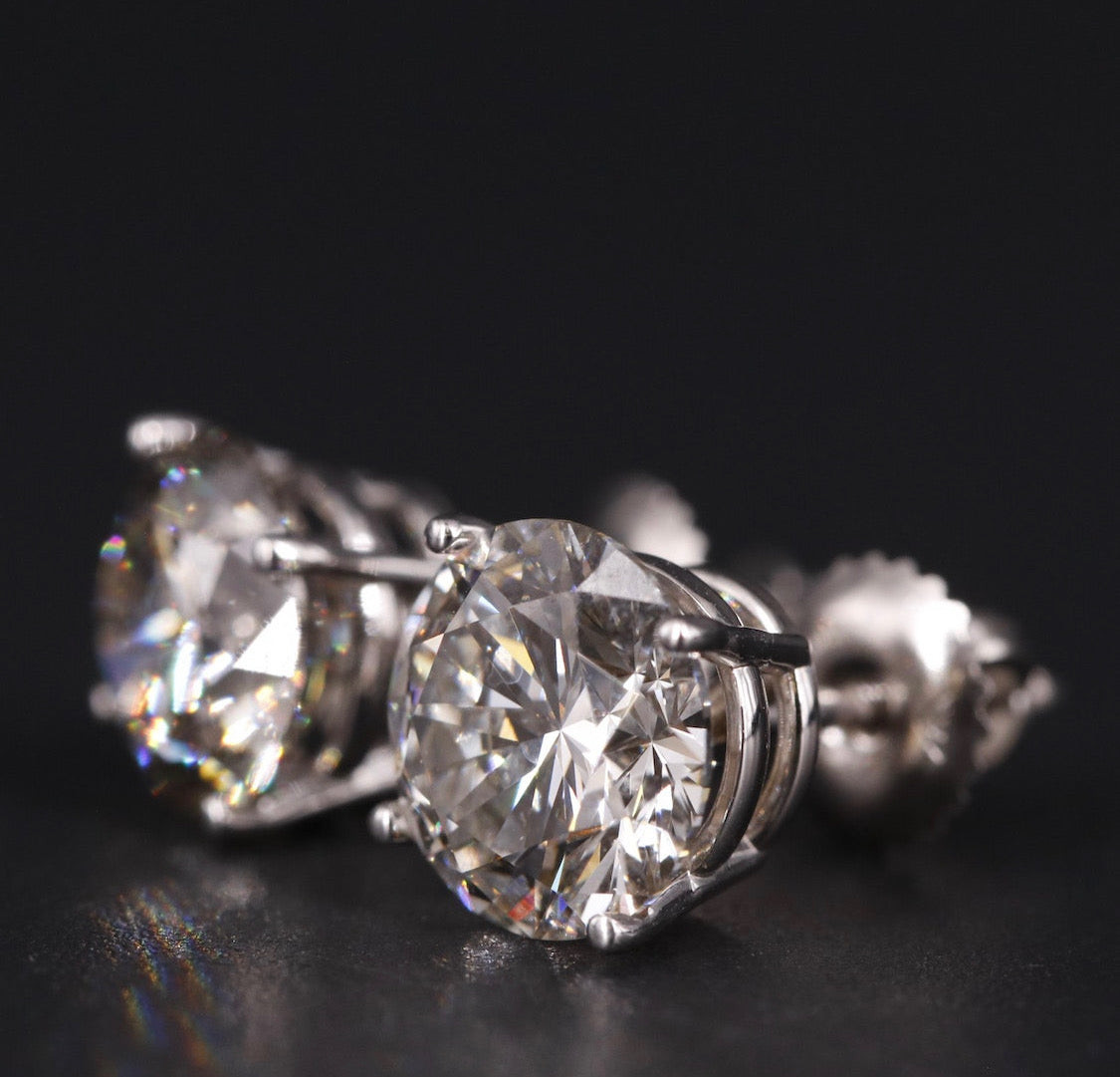 14K 3.96 CTW Lab Grown Diamond Stud Earrings w/Appraisal