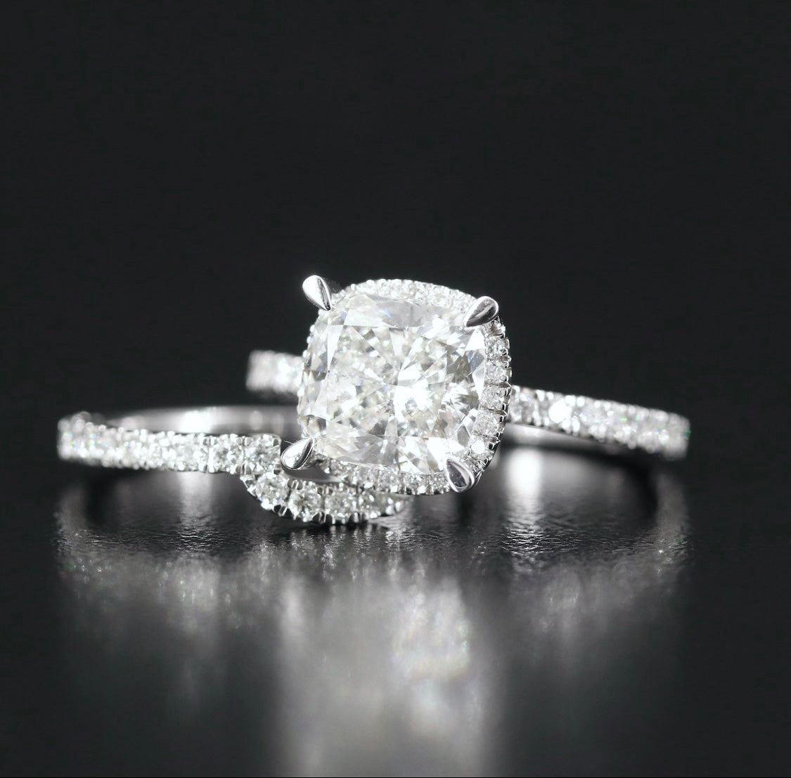 14K 4.015 CTW Lab Grown Diamond Ring Set