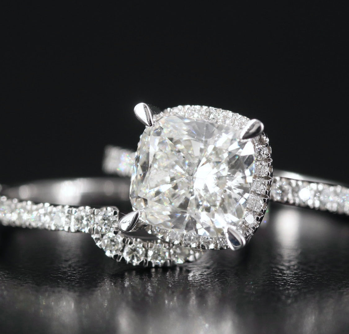 14K 4.015 CTW Lab Grown Diamond Ring Set