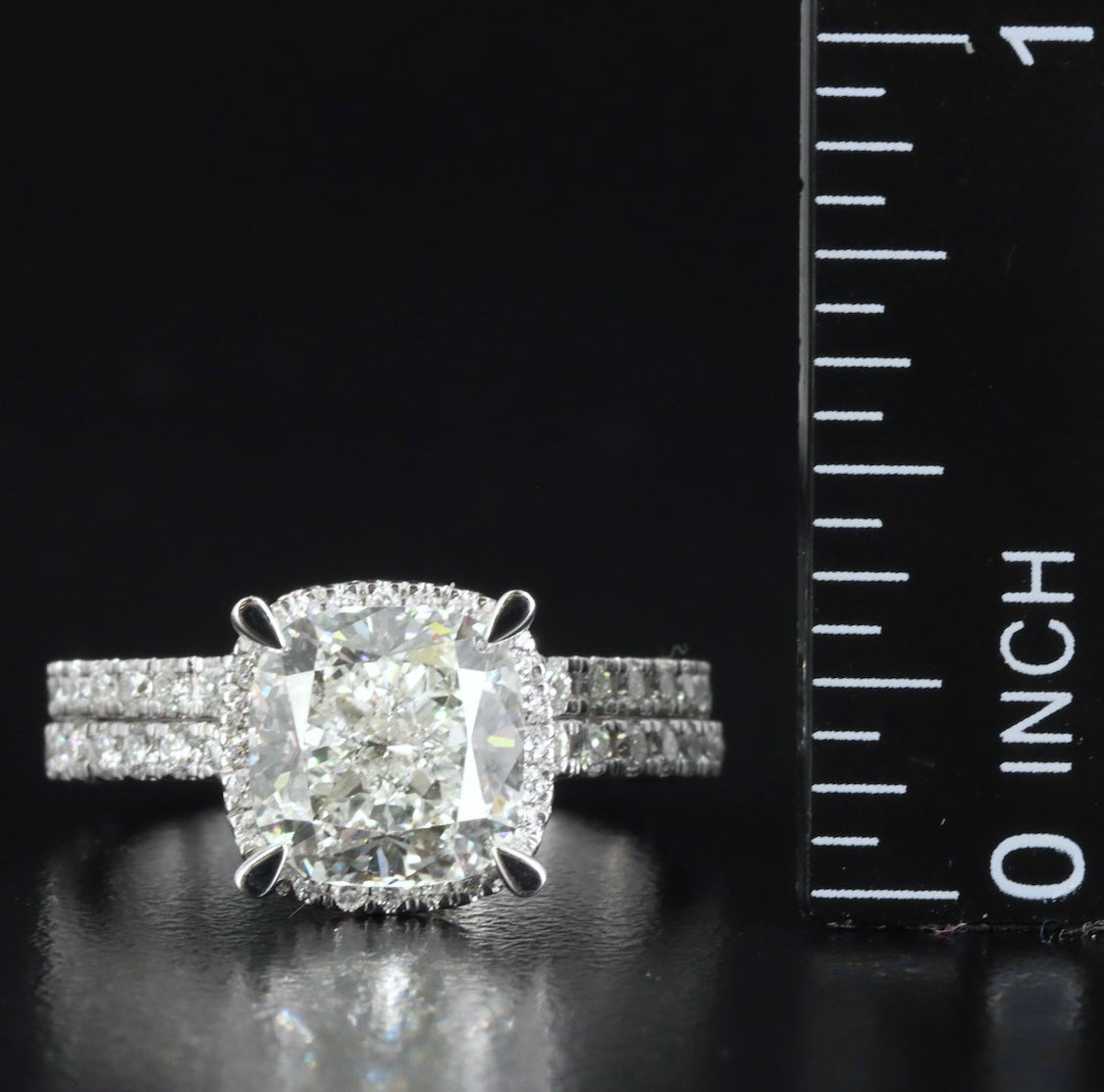 14K 3.72 CTW Lab Grown Diamond Ring Set with IGI Report