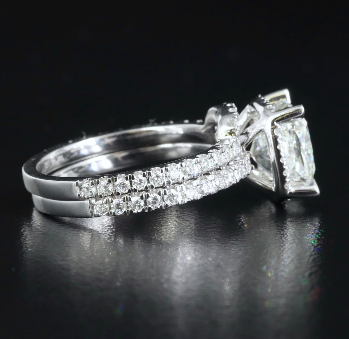 14K 3.72 CTW Lab Grown Diamond Ring Set with IGI Report