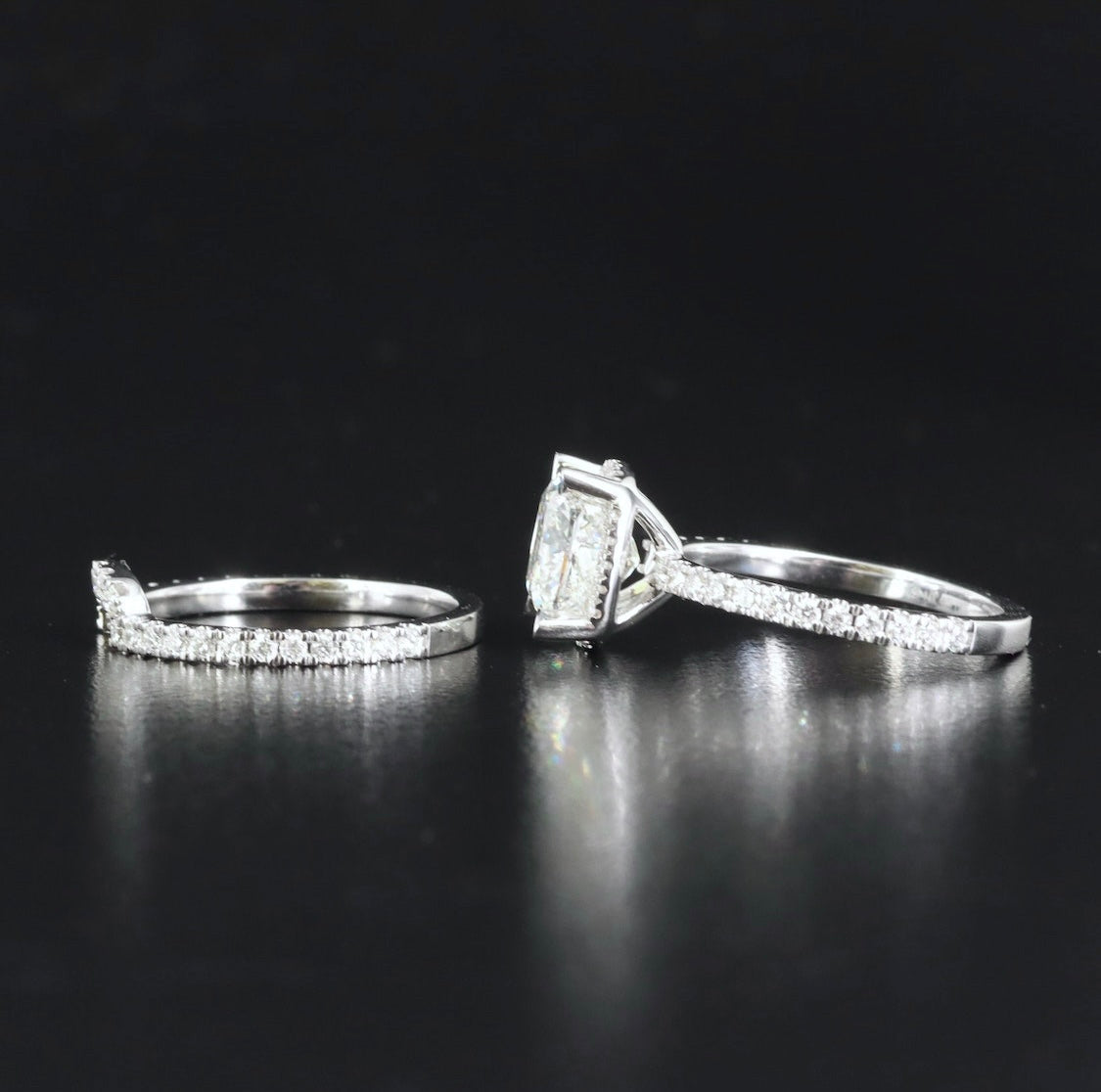 14K 3.72 CTW Lab Grown Diamond Ring Set with IGI Report