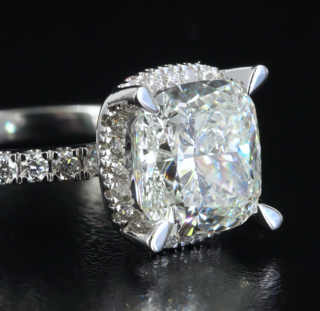 14K 3.72 CTW Lab Grown Diamond Ring Set with IGI Report