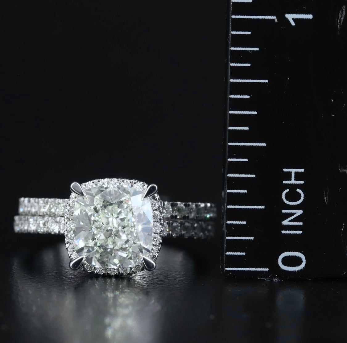 14K 3.82 CTW Lab Grown Diamond Ring and Band Set with IGI Report