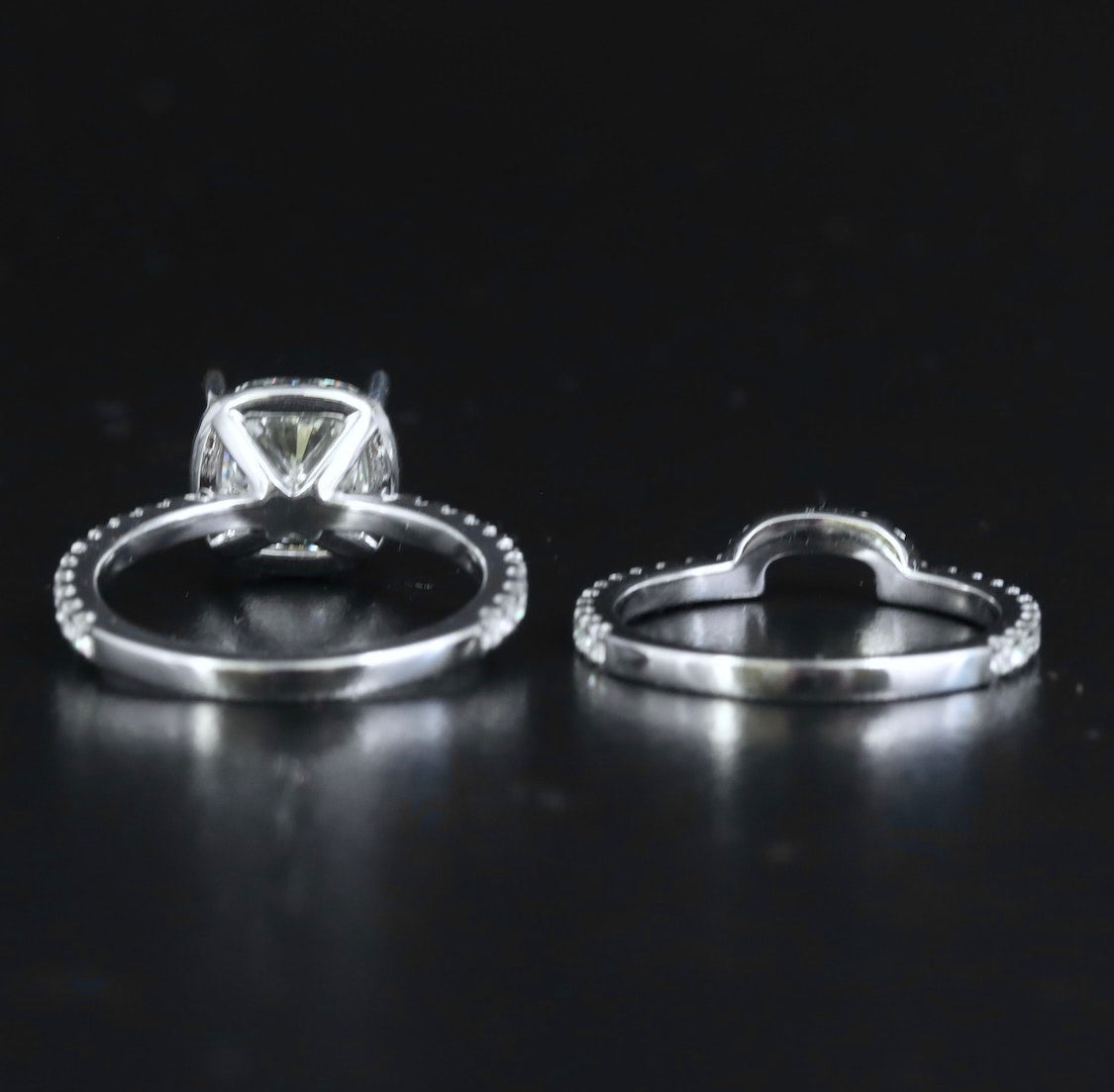 14K 3.82 CTW Lab Grown Diamond Ring and Band Set with IGI Report