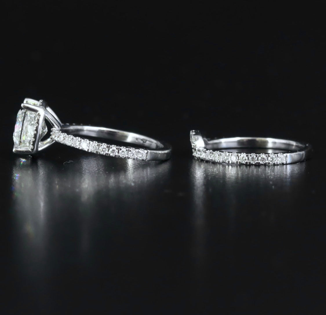 14K 3.82 CTW Lab Grown Diamond Ring and Band Set with IGI Report