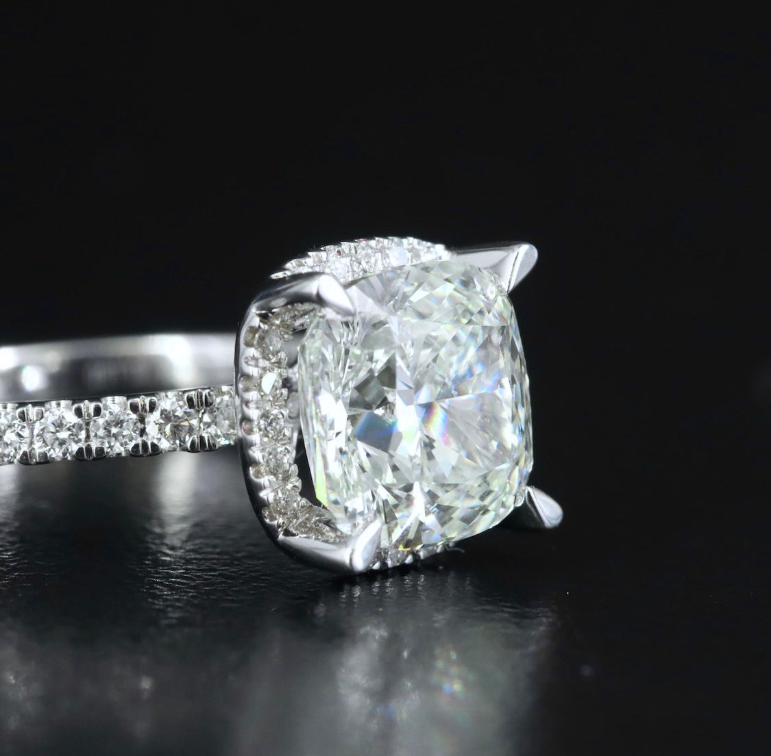 14K 3.82 CTW Lab Grown Diamond Ring and Band Set with IGI Report