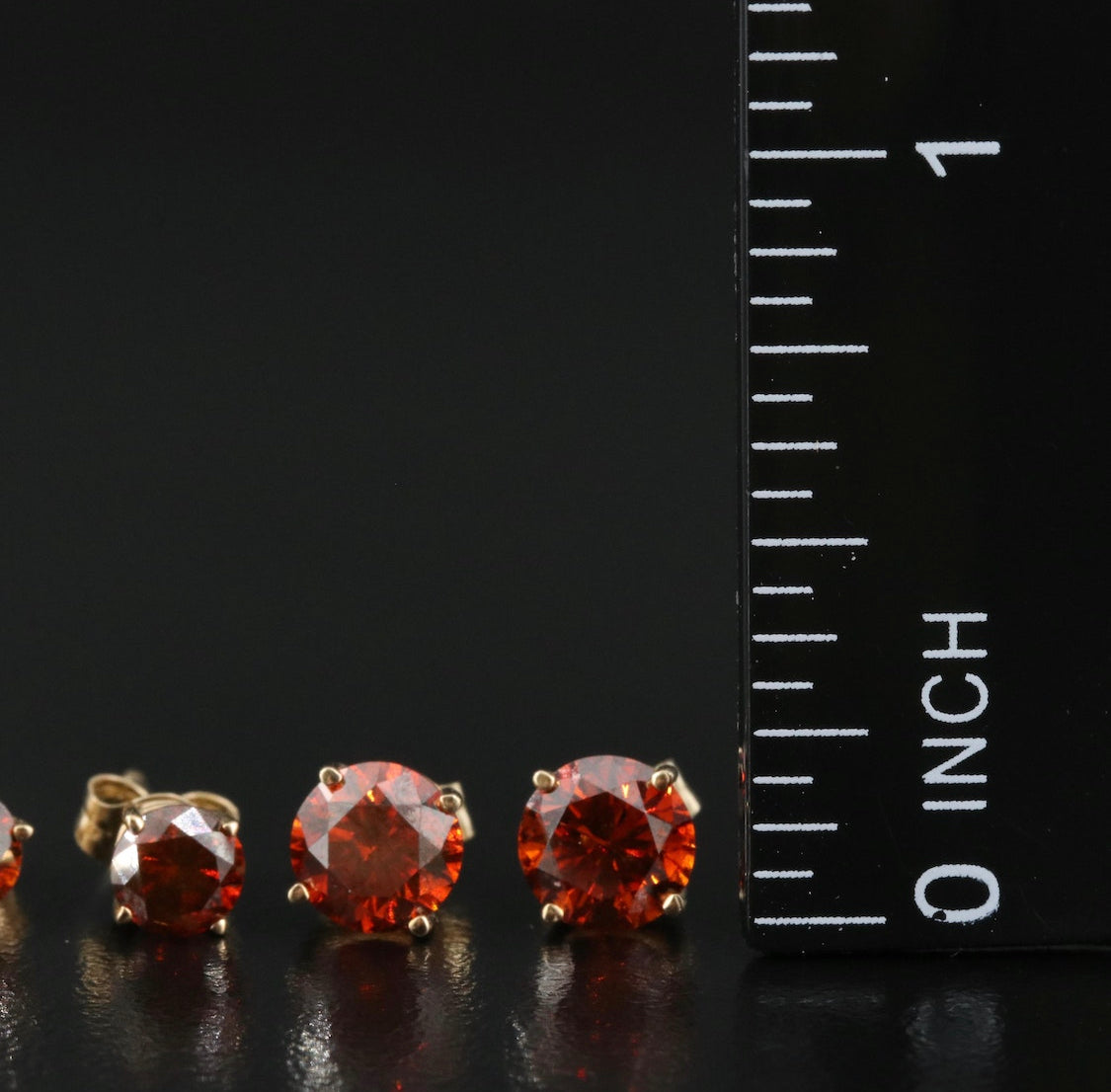 14K 2.40 CTW Diamond Stud Earrings (Red)