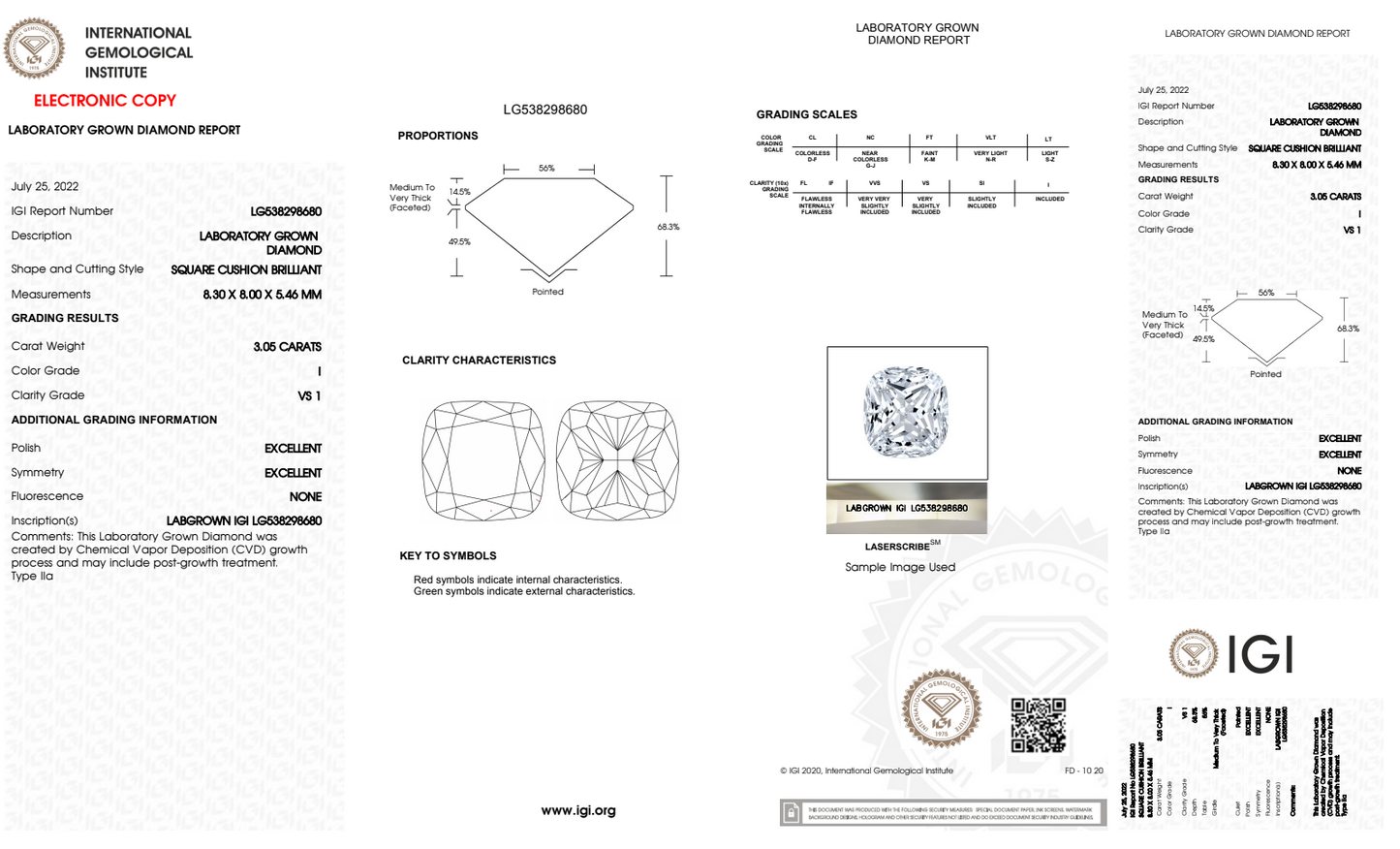 14K 3.82 CTW Lab Grown Diamond Ring and Band Set with IGI Report